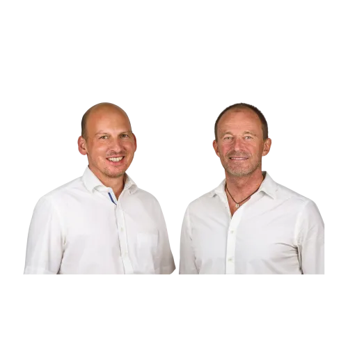 Portrait der beiden Geschäftsführer Andreas Staib und Dirk Gebhardt
